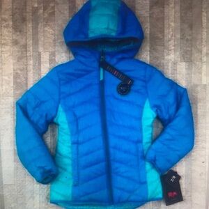 Blue and Teal Hooded Jacket